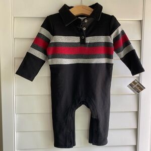 Splendid Baby Black One-Piece with Red and Gray Stripes - 3-6 months NWT